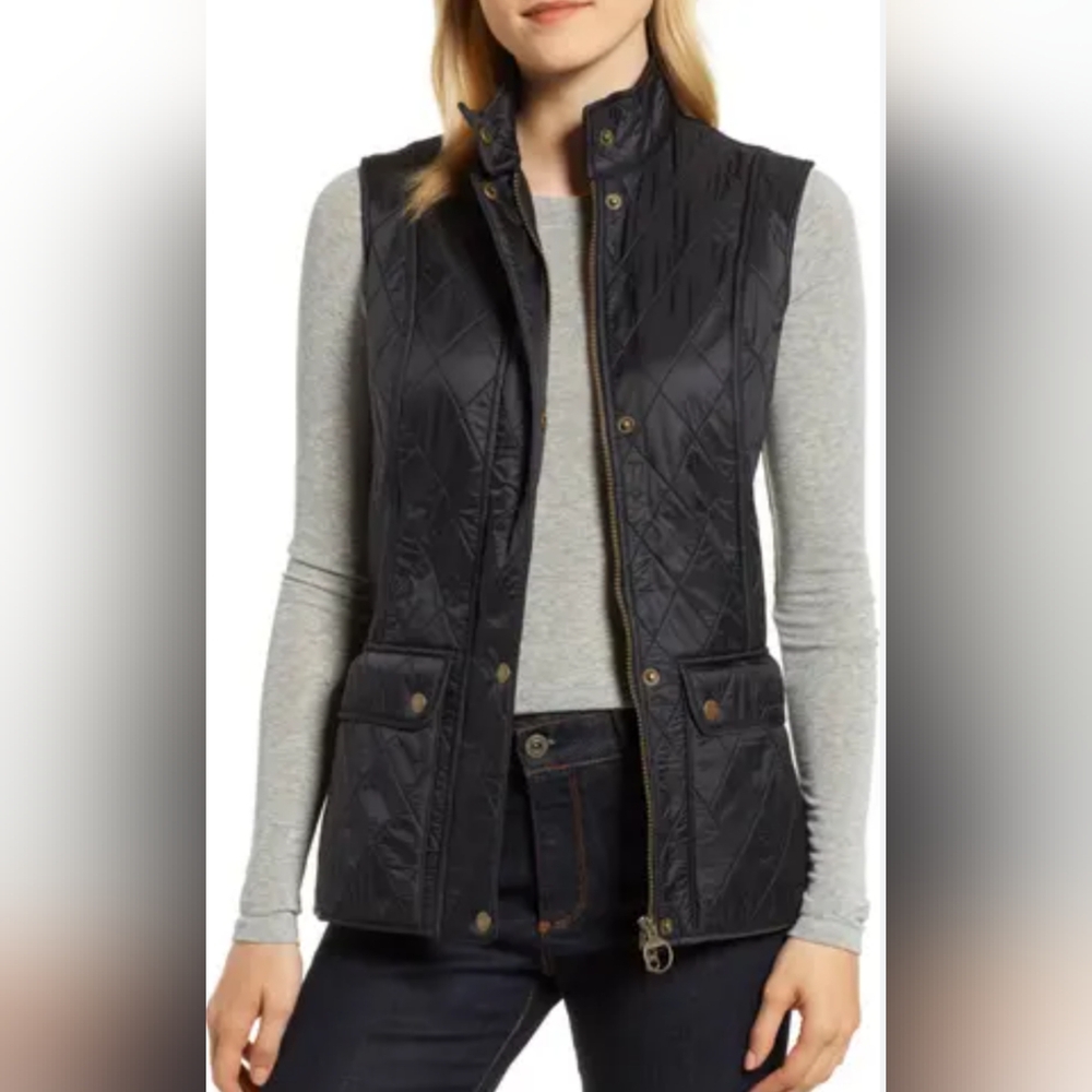 Barbour Wray Fleece Lined Vest Navy Size 6